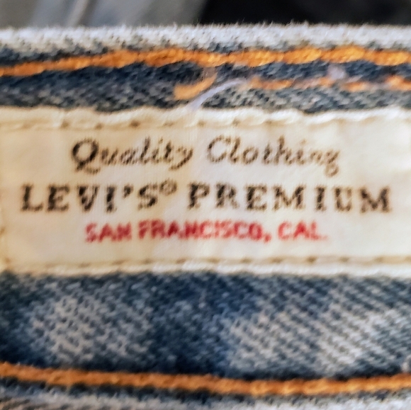 Levi's 501 Big E Premium  Vintage Button Fly  Distressed  Blue Jeans  Sz 25 X 28 - Picture 8 of 16